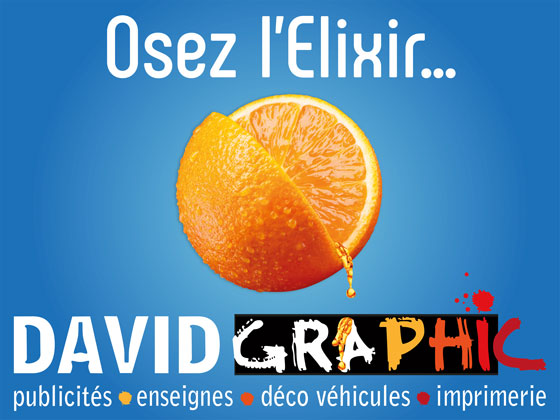 Campagne 4x3 David Graphic 2016, Osez l'elixir avec une orange.